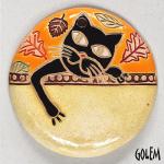 Naughty tomcat - large round pendant