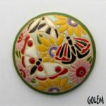 round cabochon, butterflies