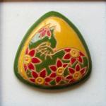 triangle cabochon with cat