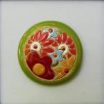 small round cabochon with flowers