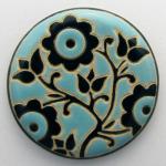 large round cabochon, light & dark blue