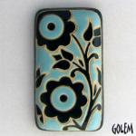 rectangle cabochon, light & dark blue