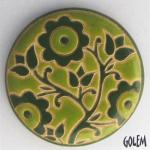 large round cabochon, light & dark green