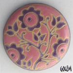 large round cabochon, pink & purple
