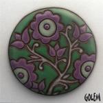 large round cabochon, purple & jade