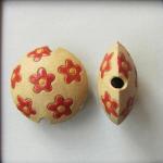 Coral flowers, yellow dots