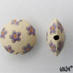 lentil bead, purple flowers