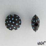 blue polka dots on dark, lentil, size S