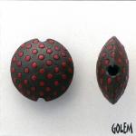 dark lentil, size M, red polka dots