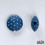 light blue polka dots on deep blue, lentil, size S