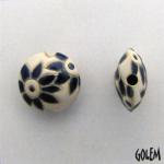 Lentil size S, dark delft flowers