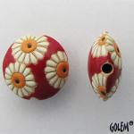 daisies on red - lentil, size M
