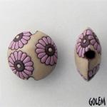 pink daisies on blush - lentil, size M