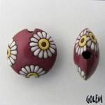 white daisies on wine - lentil, size M