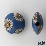 White daisies on blue - lentil, size M