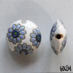 Blue daisies on White - lentil, size M