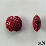 Barcelona mosaic, neon red on terracotta, Size S