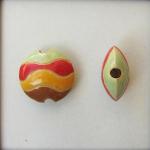 Multi color waves, lentil bead size S