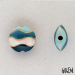 Multi color waves, lentil bead size S