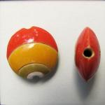 circles in coral, yellow, olive lentil, 