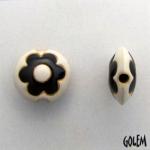 Black & White flower lentil, size S
