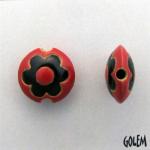Black & Red flower lentil, size S
