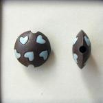 turquoise hearts on dark lentil size S