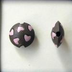 pink hearts, dark lentil size S