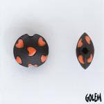 Orange hearts, lentil bead size S