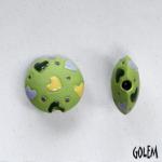 Hearts on light green, lentil bead size S