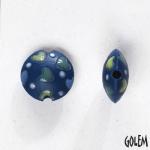 Hearts on deep blue, lentil bead size S