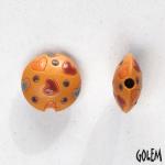 Hearts on ochre, lentil bead size S