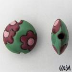 Purple flowers, green background, lentil size M