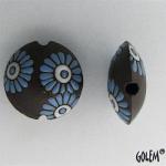 light blue daisies on dark lentil, size 