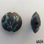 Blue lace, dark lentil bead size M