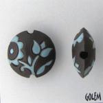 Turquoise lace, dark lentil bead size M