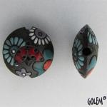 Sunset meadow - dark lentil bead, size M