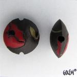 Sunset Poppies - dark lentil bead