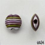 Funky Stripes - purple, white & green, Size S