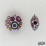 Cool Bubbles, pink/blue/yellow, lentil bead size S