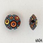 Cool Bubbles, light blue/coral, lentil bead size S