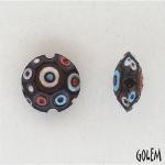 Cool Bubbles, deep blue/coral/white, lentil size S