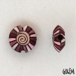 Rainbow Spiral, pink & wine, Lentil bead Size S