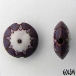 Sun design - terracotta lentil  - purple & white