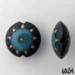 Sun design -terracotta lentil  - light & dark blue