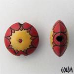 Sun design - terracotta lentil  - Coral & Yellow