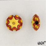 Sun design - yellow, coral, lentil size S