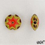 Sun design - red & green, lentil size S