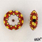 Sun design - Coral & yellow lentil size M