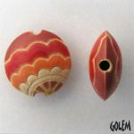 Paisley waves - orange & red